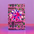 40th birthday Vibrant wrapping paper featuring a playful goth theme with illustrations of skulls, birthday cakes, and caskets marked "RIP 30s", set against a pink background with green accents. Ideal for themed 40th birthday gifts.